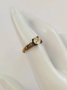Vintage 14k Gold Plated Sterling Silver Solitaire Accent Ring Size 6.25