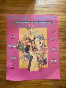 1986 Metropolitan Opera Farewell Tour Poster Northrop Auditorium 28x22