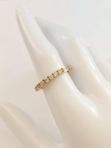 Gold Plated Sterling Silver Eternity Ring Round Baguette CZ Band Size 8