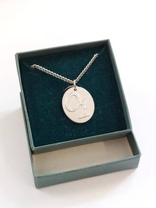 Jostens Sterling Silver Oval Pendant Necklace Lucky Number 01 16 Chain Boxed