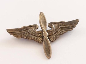 Vintage Sterling Silver Winged Propeller Aviation Pin Sweetheart Brooch