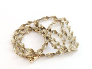 Vintage 925 Sterling Silver Italy Two-Tone Twisted Chain Necklace