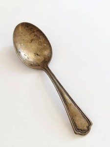 Vintage Sterling Silver Demitasse Small Spoon 4.25 Heavily Tarnished