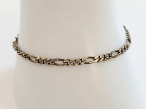 Vintage 925 Italy Sterling Silver Figaro Link Bracelet Anklet 9 Tarnished