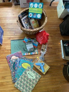 Mixed Craft Supply Lot Books Kits Basket Glue Gun Art Paper