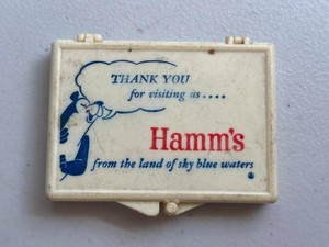 Vintage Hamms Beer Promotional Plastic Travel Sewing Kit Walton Travel Service