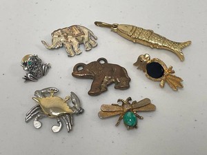 Lot Including Crab Elephant Bug Vintage Animal Brooch Pin Collection Costume Jewelry
