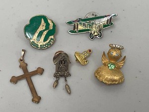 Lot Including 1980 Girl Scout Pin Cuckoo Clock Angel Costume Jewelry Pendant