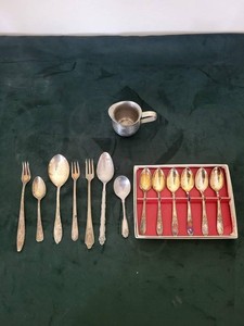 Wm Rogers & Son IS Silverplate Flatware & Creamer Mixed Lot Boxed
