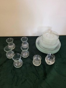 Arcoroc France Clear Glass Dinnerware & Bud Vase Mixed Lot