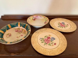 Vintage Floral Porcelain Serving Plates & Bowls Mixed China Lot