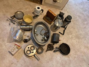 Lot of Assorted Vintage Kitchenware Cast Iron Thermos Roaster