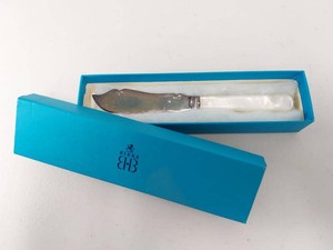 Birks Vintage EPNS Mother of Pearl Butter Knife Spreader England with Box