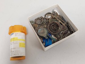 Lot Including Antique Metal Detecting Relics Grave Site Buckle Ring