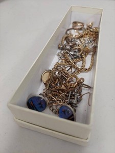 Lot of Vintage to Modern Costume Jewelry, Gold & Silver Toned Chains, Earrings