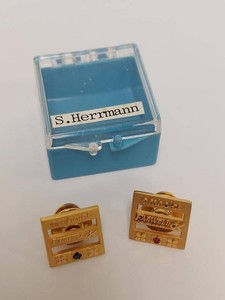 Vintage Amhoist Farwell Ozmun Kirk 110 10K Gold Filled Lapel Pins Case