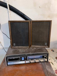 General Electric Vintage AMFM Stereo 8-Track Receiver w Speakers