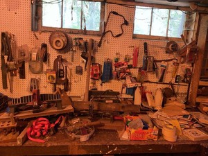 Assorted Workshop Hand Tools Hardware Bench Lot With Bench Vise Take what you want