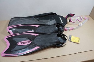 Cressi Adult Rondine Palau Fin Snorkel Set - Fin Size ML