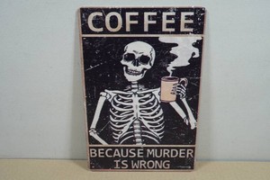 Vintage Style Metal Sign - Coffee