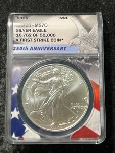 2026 AMERICAN SILVER EAGLE ANACS MS70