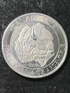 2019 CANADIAN BISON 1.25 TROY OZ .9999 FINE SILVER