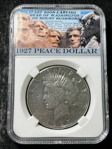 1927-S US PEACE SILVER DOLLAR SLABBED