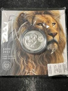 2022 S. AFRICAN LION 1 TROY OZ .999 FINE SILVER IN AIRTITE