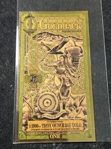 11000TH TROY OZ 24K GOLD SOUTH DAKOTA GOLDBACK