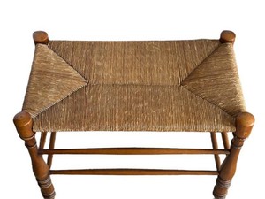 BR1 - Rush Seat Stool Rustic Solid Wood