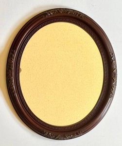 Vintage Ornate Oval Wall Mirror Carved Floral Frame