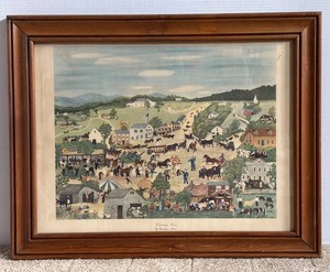 BR2 - Vintage Wall Art - Grandma Moses Country Fair Framed Print