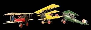 BR1 - Vintage Homco Cast Metal WWI Airplanes Wall Art Set of 3