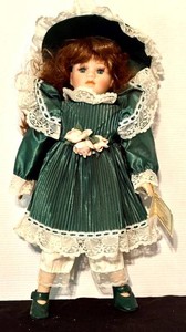 BR1 - Porcelain Collectible Doll Soft Expressions Bisque Costume Doll 17 in