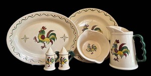K - Vintage Serving Pieces - Metlox Poppytrail California Provincial (Lot of 6)