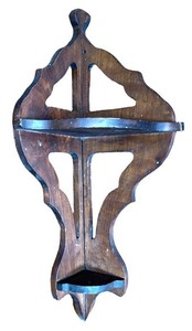 D - Corner Wood Shelf Vintage Wall Shelf