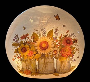 D - Frosted Glass Lamp Gerson Susan Winget Floral