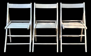 G - Folding Chairs - Cream Set of 3