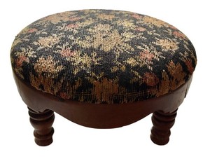 Foot Stool - Antique Style Laurel Needlepoint