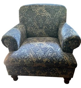 D - Accent Chair Jofran Blue & White Upholstered Armchair