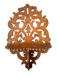 DR - Antique Hand Carved Wooden Wall Shelf