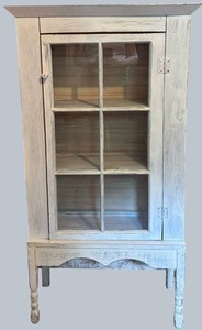 E - Vintage Distressed Curio Cabinet