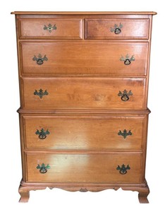 MB - Vintage Kling Maple Highboy Dresser