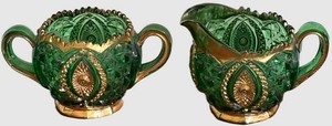 MB - Vintage Northwood Glass Memphis Creamer & Sugar Set
