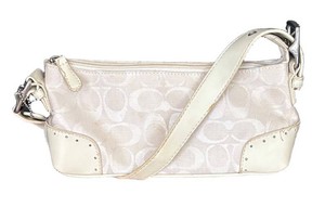 MB - Coach White Optic Signature Demi Baguette Shoulder Handbag