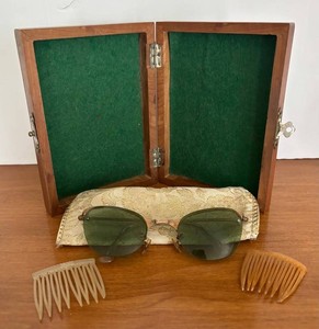 K - Vintage Sunglasses, Hair Combs & Wooden Box