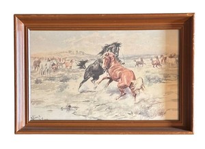 MB - The Challange Print by Charles M. Russell