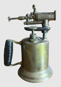 LR - Vintage Turner Brass Gasoline Blow Torch