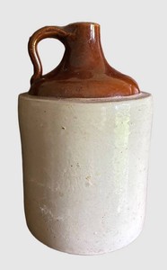 LR - Vintage Two-Toned Stoneware Whiskey Jug