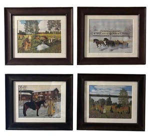 E - Set of 4 Swedish Landscape Prints by Erkers Maria Persson